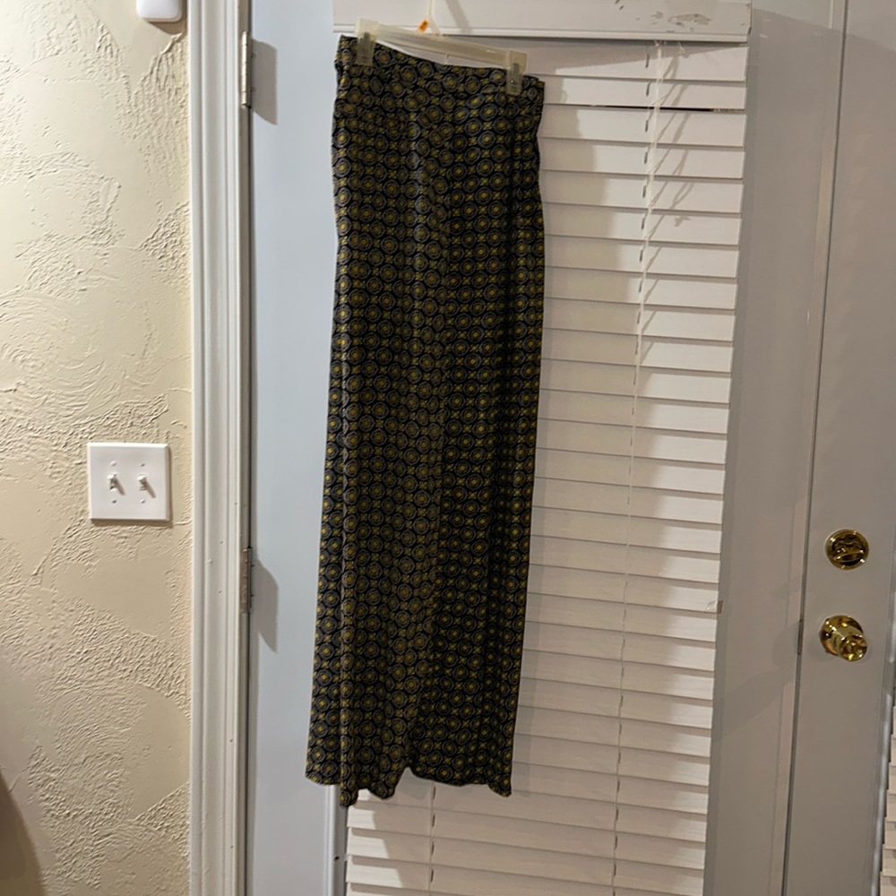 Yellow medallion wide leg pants